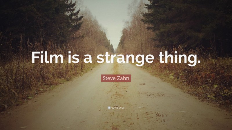 Steve Zahn Quote: “Film is a strange thing.”