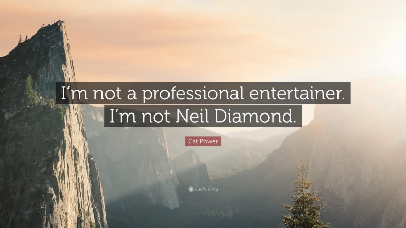 Cat Power Quote: “I’m not a professional entertainer. I’m not Neil Diamond.”