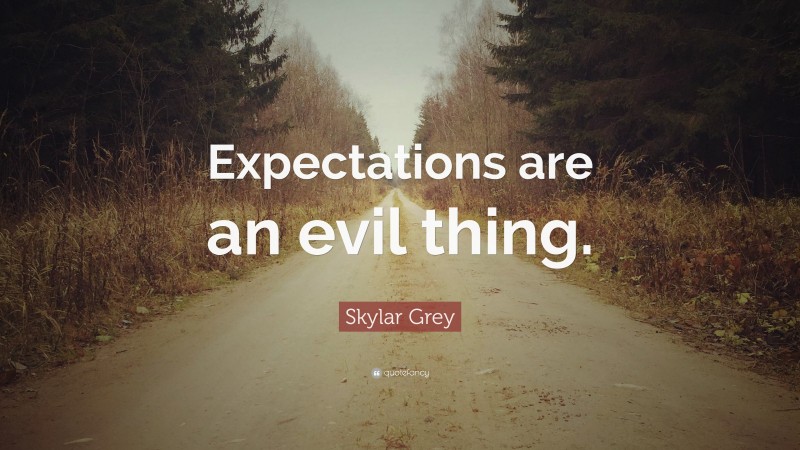 Skylar Grey Quote: “Expectations are an evil thing.”
