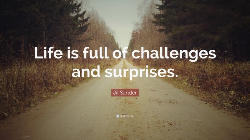 Jil Sander Quote: “Life is full of challenges and surprises.”
