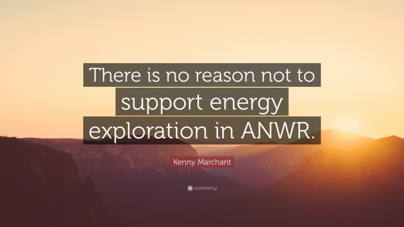Kenny Marchant Quote: “There is no reason not to support energy exploration in ANWR.”