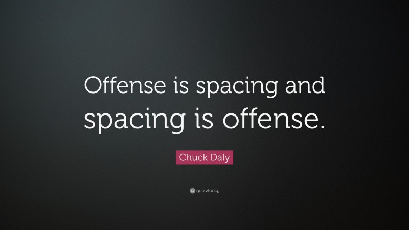 Chuck Daly Quote: “Offense is spacing and spacing is offense.”