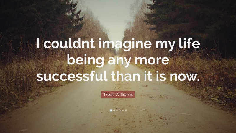 Treat Williams Quote: “I couldnt imagine my life being any more successful than it is now.”
