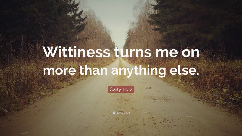 Caity Lotz Quote: “Wittiness turns me on more than anything else.”