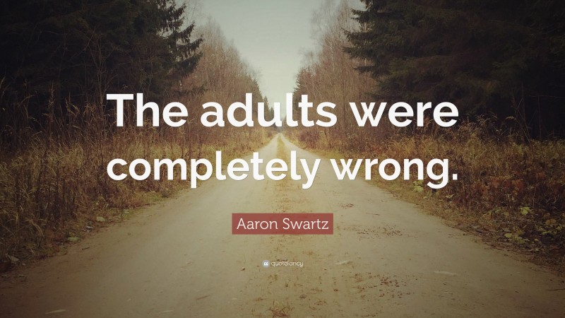 Aaron Swartz Quote: “The adults were completely wrong.”