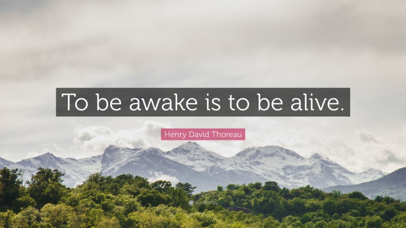 Henry David Thoreau Quote: “To be awake is to be alive.”