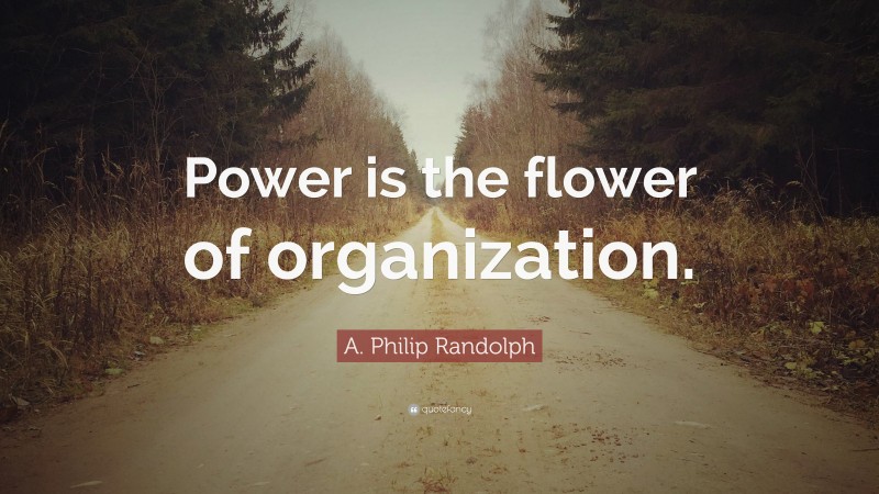 A. Philip Randolph Quote: “Power is the flower of organization.”