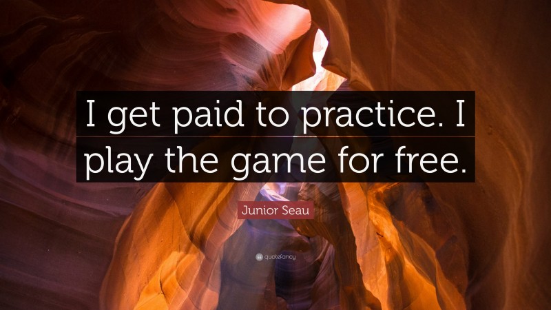 Junior Seau Quote: “I get paid to practice. I play the game for free.”