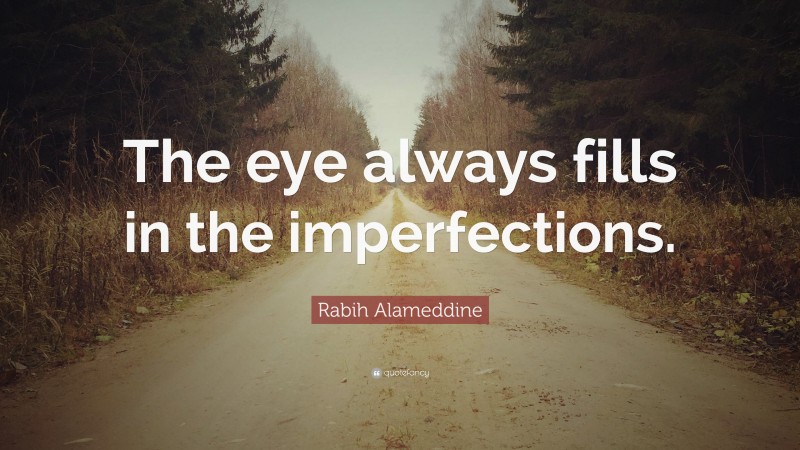 Rabih Alameddine Quote: “The eye always fills in the imperfections.”