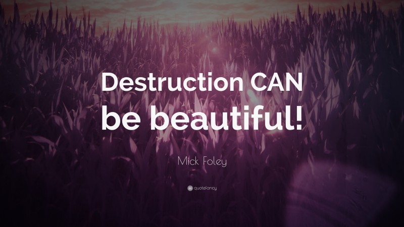 Mick Foley Quote: “Destruction CAN be beautiful!”