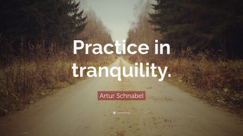 Artur Schnabel Quote: “Practice in tranquility.”