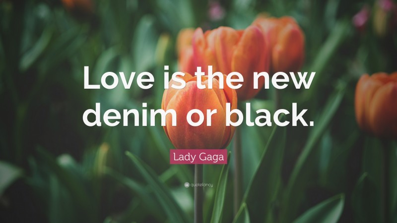 Lady Gaga Quote: “Love is the new denim or black.”