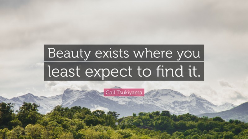 Gail Tsukiyama Quote: “Beauty exists where you least expect to find it.”