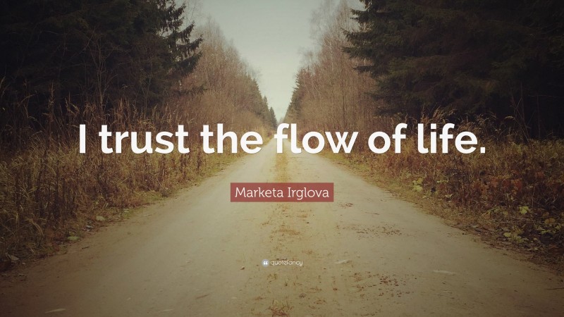 Marketa Irglova Quote: “I trust the flow of life.”