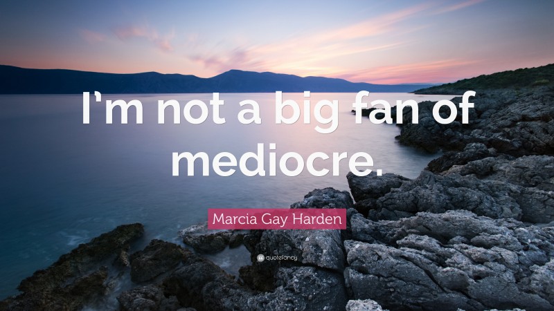 Marcia Gay Harden Quote: “I’m not a big fan of mediocre.”