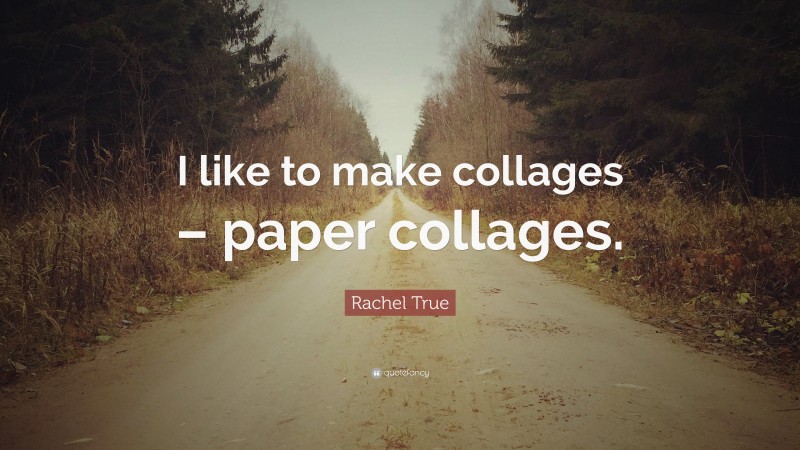 Rachel True Quote: “I like to make collages – paper collages.”