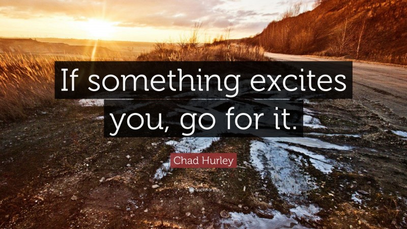 Chad Hurley Quote: “If something excites you, go for it.”