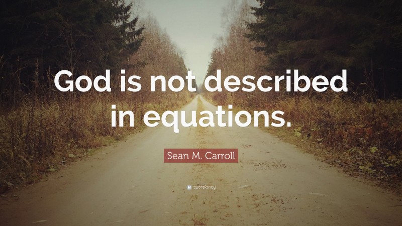 Sean M. Carroll Quote: “God is not described in equations.”
