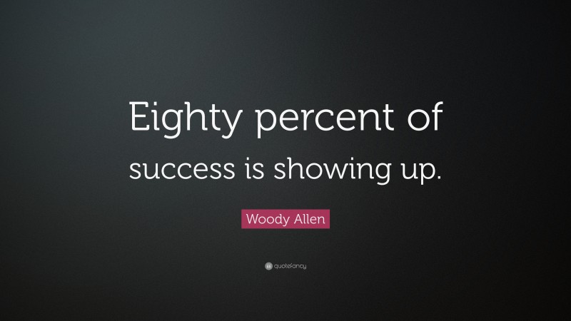 Woody Allen Quote: “Eighty percent of success is showing up.”