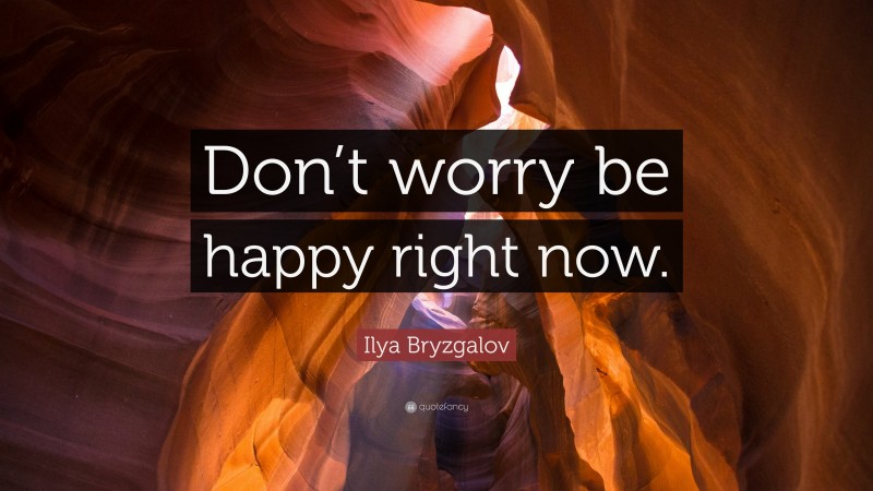 Ilya Bryzgalov Quote: “Don’t worry be happy right now.”