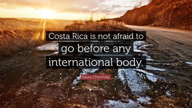 Laura Chinchilla Quote: “Costa Rica is not afraid to go before any international body.”