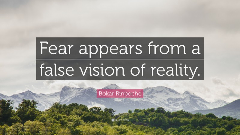 Bokar Rinpoche Quote: “Fear appears from a false vision of reality.”