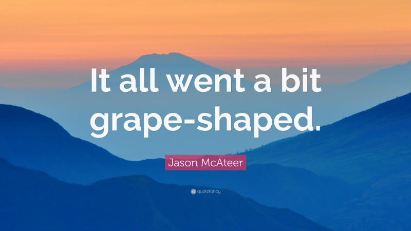 Jason McAteer Quote: “It all went a bit grape-shaped.”