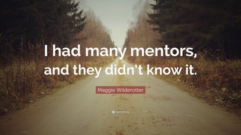 Maggie Wilderotter Quote: “I had many mentors, and they didn’t know it.”