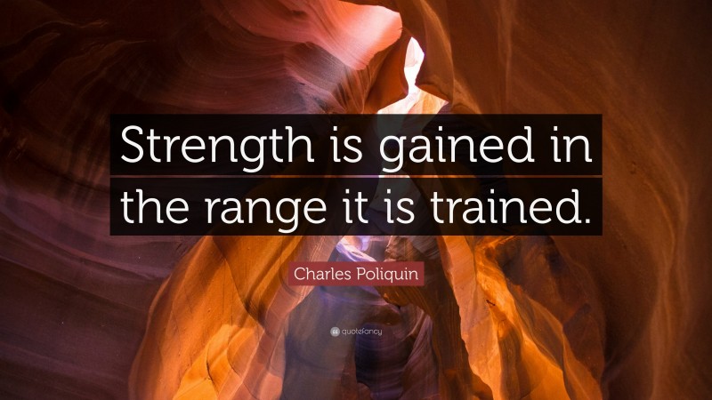 Charles Poliquin Quote: “Strength is gained in the range it is trained.”