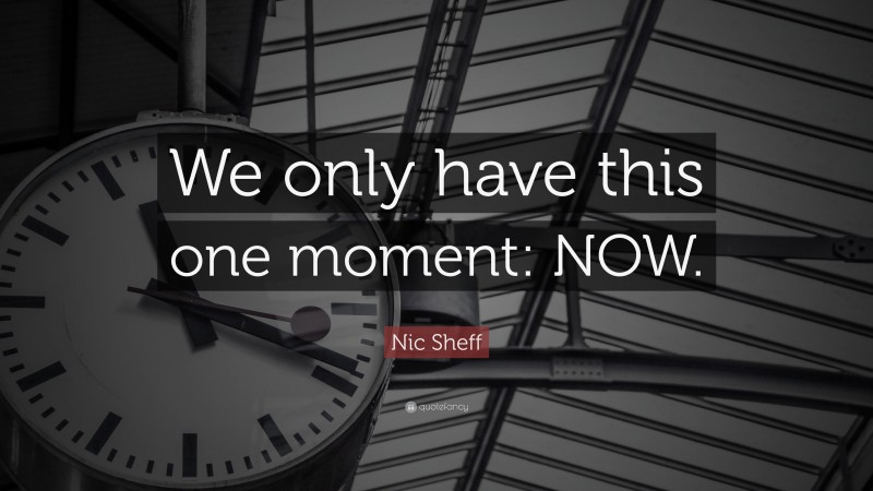 Nic Sheff Quote: “We only have this one moment: NOW.”