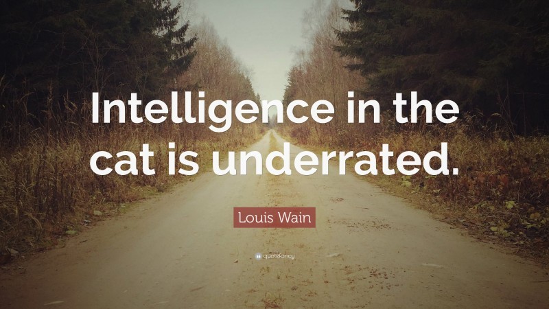 Louis Wain Quote: “Intelligence in the cat is underrated.”