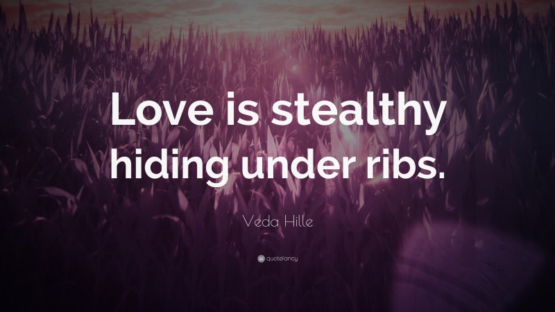 Veda Hille Quote: “Love is stealthy hiding under ribs.”