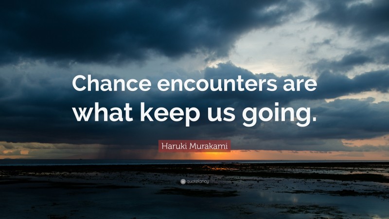 Haruki Murakami Quote: “Chance encounters are what keep us going.”