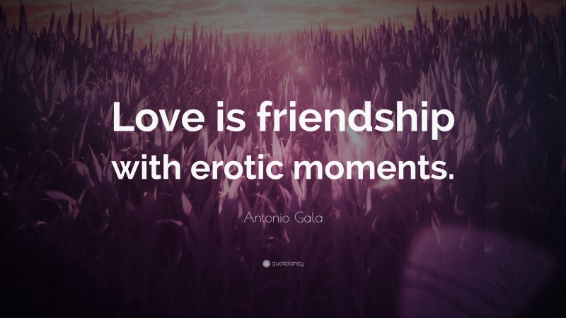 Antonio Gala Quote: “Love is friendship with erotic moments.”