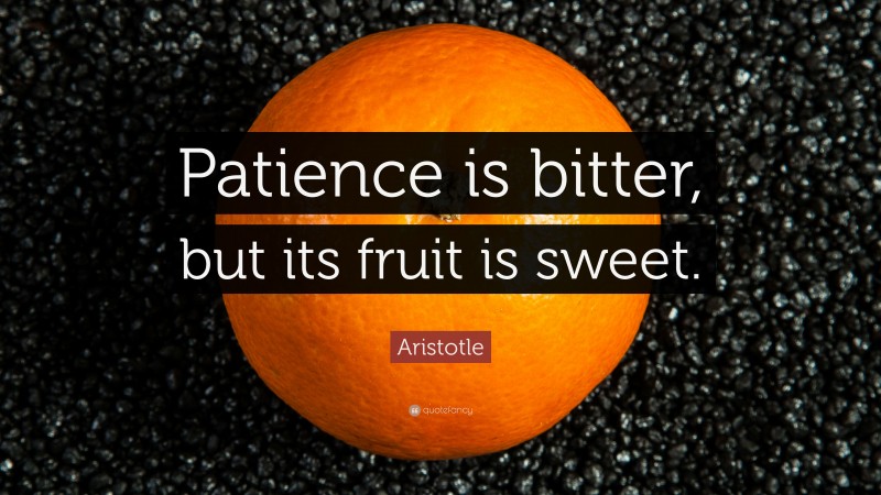Aristotle Quote: “Patience is bitter, but its fruit is sweet.”