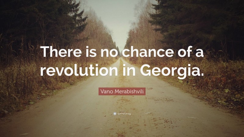 Vano Merabishvili Quote: “There is no chance of a revolution in Georgia.”