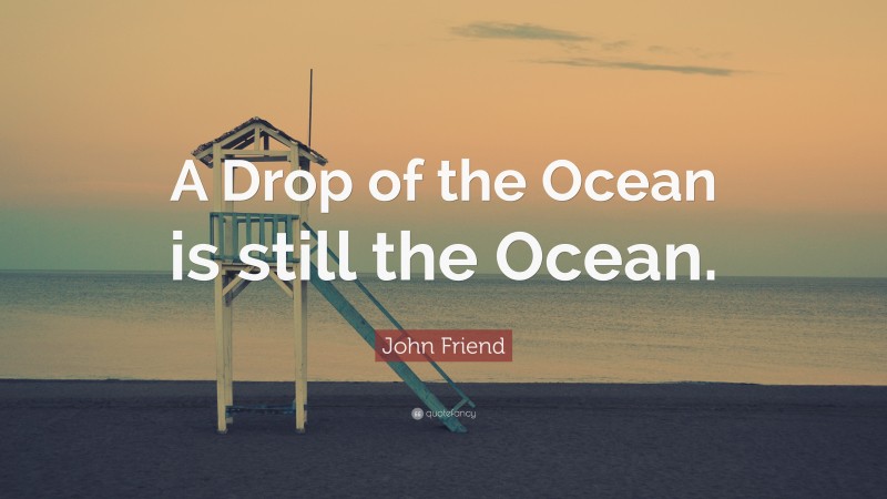 John Friend Quote: “A Drop of the Ocean is still the Ocean.”