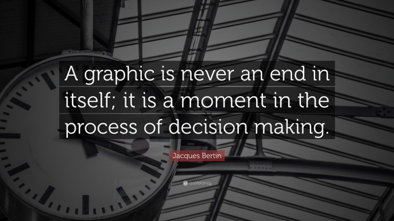 Jacques Bertin Quote: “A graphic is never an end in itself; it is a moment in the process of decision making.”