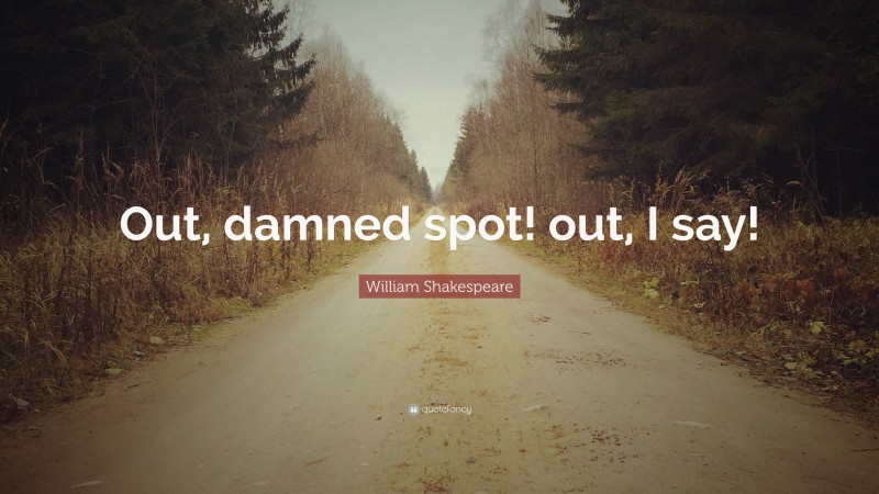 William Shakespeare Quote: “Out, damned spot! out, I say!”