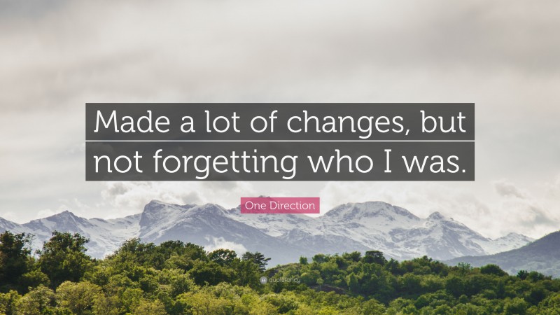 One Direction Quote: “Made a lot of changes, but not forgetting who I was.”
