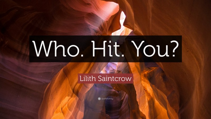 Lilith Saintcrow Quote: “Who. Hit. You?”