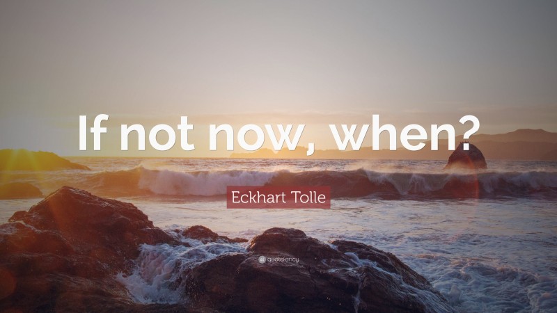 Eckhart Tolle Quote: “If not now, when?”