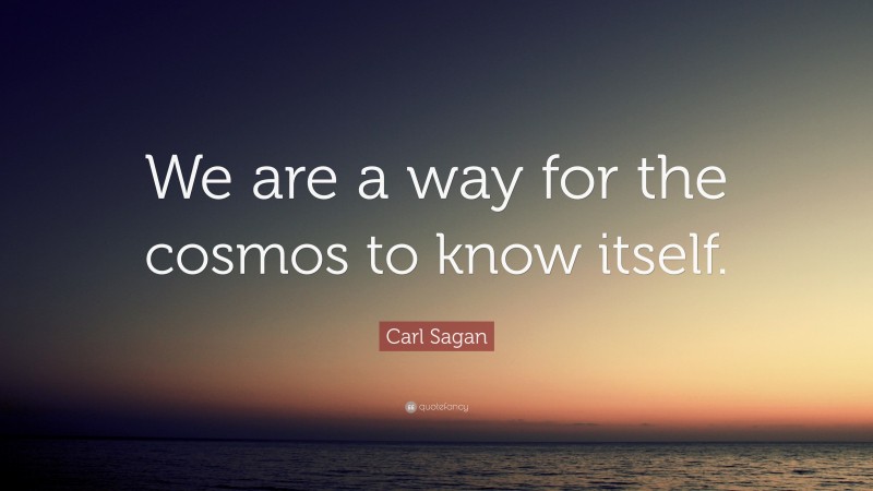 Carl Sagan Quote: “We are a way for the cosmos to know itself.”