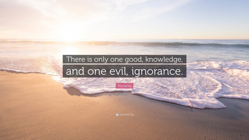 Socrates Quote: “There is only one good, knowledge, and one evil, ignorance.”