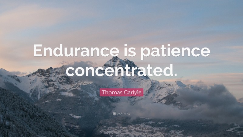 Thomas Carlyle Quote: “Endurance is patience concentrated.”