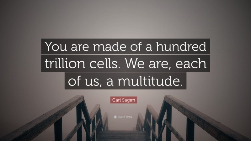 Carl Sagan Quote: “You are made of a hundred trillion cells. We are, each of us, a multitude.”