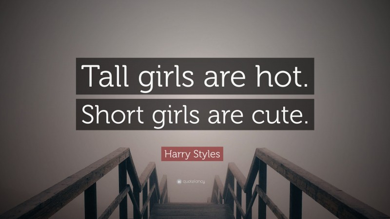 Harry Styles Quote: “Tall girls are hot. Short girls are cute.”