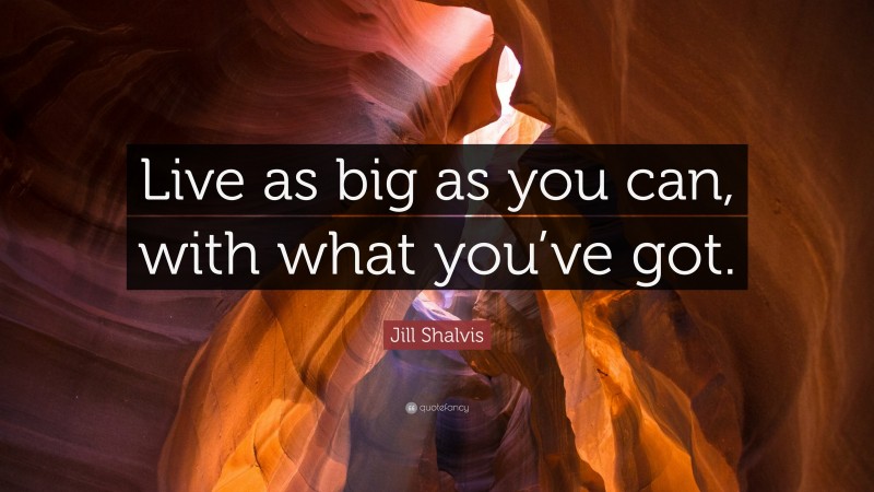 Jill Shalvis Quote: “Live as big as you can, with what you’ve got.”