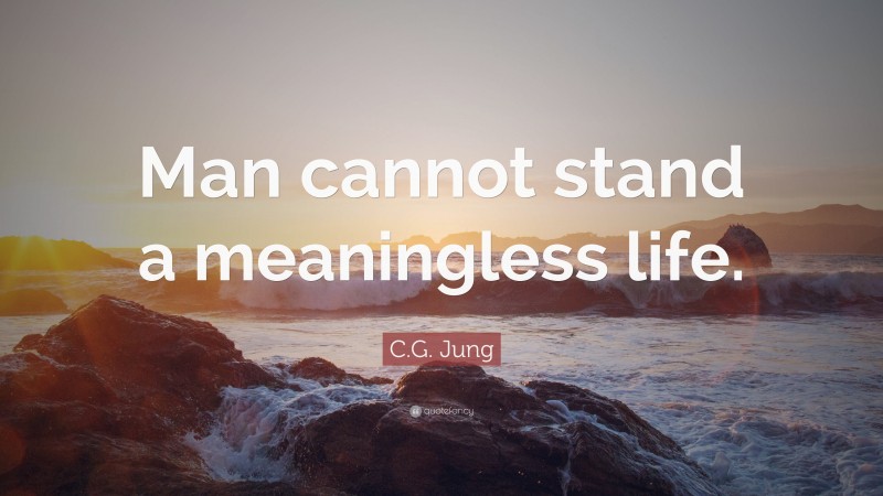 C.G. Jung Quote: “Man cannot stand a meaningless life.”