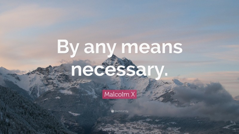 Malcolm X Quote: “By any means necessary.”